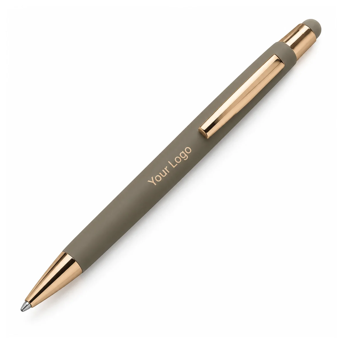 Black Premium Steel Pen with Gold Accents - view 2